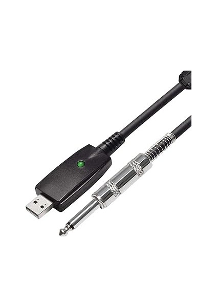 USB Gitar Andio Kablosu USB Erkek Arayüzü - 6,35MM (1/4 Inç) Mono Elektro Gitar Bağlantı Kablosu Profesyonel Gitardan Pc'ye Windows/macos ile Uyumlu USB Bağlantı Kablosu - Hem 44,1 Khz Hem D fiyatları