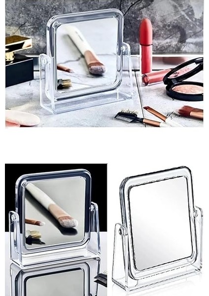 Çift Taraflı Büyüteçli Kare Makyaj Aynası, 360° Döner Mekanizmalı ve Taşınabilir Kompakt Tasarım fırsatları