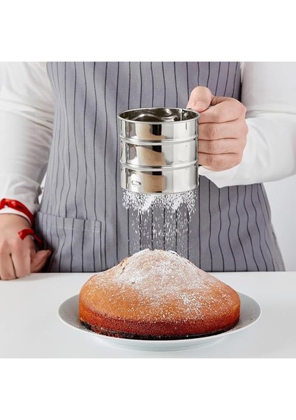 15062 Farina Paslanmaz Metal Un ve Şeker Eleği- Pratik Un Eleği- Paslanmaz Un Eleği 12 cm