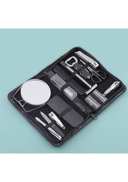Için 13'lü Seyahat Boy Deri Çantalı Bakım Set Tırnak Makas-Cımbız-Ayna-Törpü-Jilet-Makas fiyatları