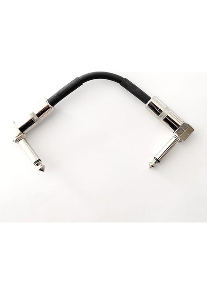Pedal Ara Kablosu 15 cm Siyah Metal Açılı Uçlar