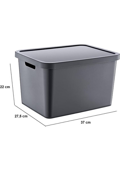 4'lü Set Stafi Çok Amaçlı Kapaklı Kutu Antrasit 18 Lt - Antrasit, Çok Amaçlı Kapaklı Kutu, Ev-Ofis-Depo Için, Kapaklı Saklama Kutusu modelleri