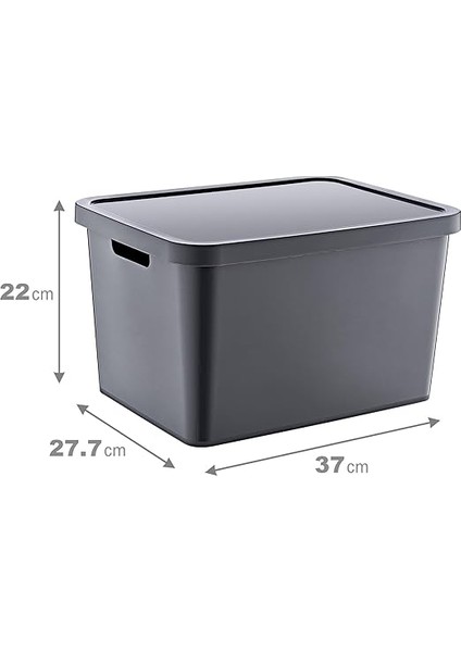 4'lü Set Stafi Çok Amaçlı Kapaklı Kutu Antrasit 18 Lt - Antrasit, Çok Amaçlı Kapaklı Kutu, Ev-Ofis-Depo Için, Kapaklı Saklama Kutusu fırsatları