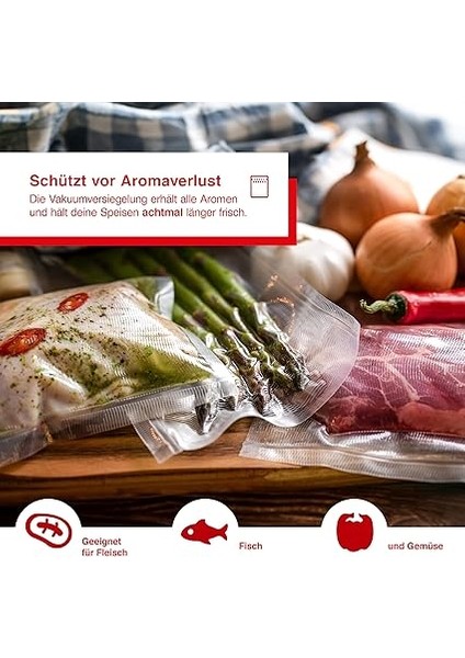 Vakumlama Torbası 50 Adet – 20 x 30 cm – Derin Soğutma/vakumlu Pişirme – Yeniden Kullanılabilir fiyatları