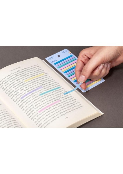 Masal 15 Renkli Şeffaf Pet Index • Index Sticker • Post-It • Sticky Note- modelleri