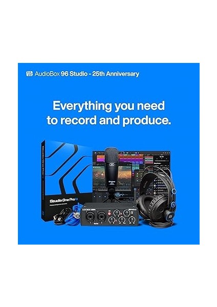 Audiobox 96 Studio, Ses Kartı, Kulaklık ve Mikrofondan Oluşan Başlangıç Paketi, 25. Yıl Özel Sürüm, Usb, M7 Mikrofon, Hd7 Kulaklık modelleri