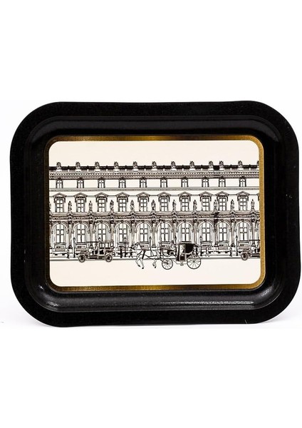 Gallery Evle-City Desenli Metal Tepsi - Çay Kahve Tepsisi - Sunum Tepsisi 23 cm x 31 cm (City) fiyatları