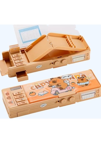 Şifreli Kalem Kutusu Kapibara Kalemlik Çok Fonksiyonlu Sevimli Büyük Kapasiteli Kawaii Kore Tarzı