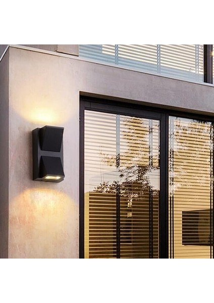 Rodos 7 Watt Modern Duvar LED Aplik 3200K Gün Işığı Çift Yönlü Iç ve Dış Mekan Aplik IP44