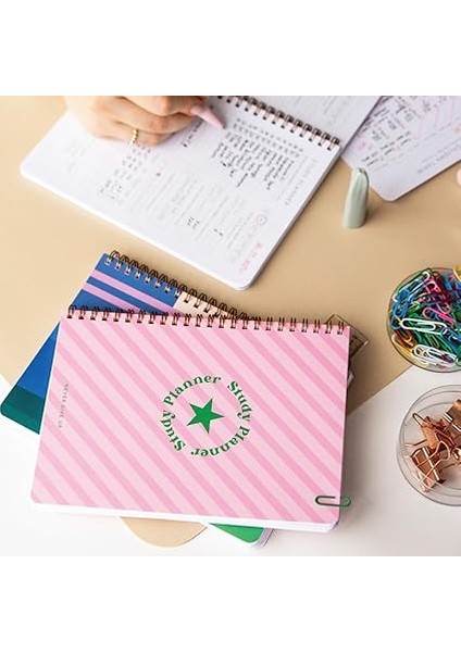 A5 Spiralli Ders Çalışma Planlayıcısı - Study Planner - Sınava Hazırlık Ayt-Tyt-Kpss-Ales-Yds Pembe fiyatları