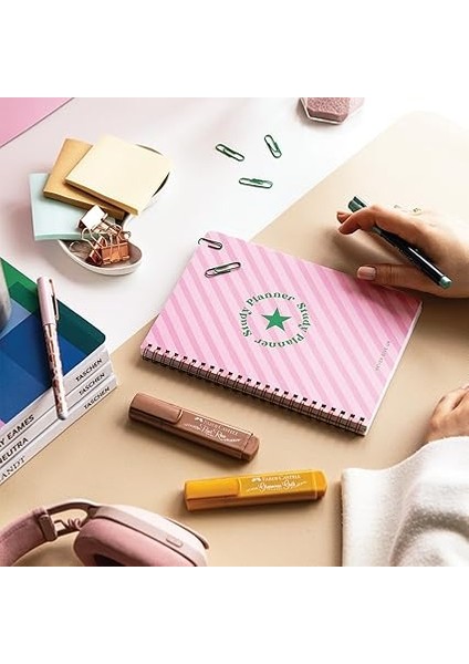 A5 Spiralli Ders Çalışma Planlayıcısı - Study Planner - Sınava Hazırlık Ayt-Tyt-Kpss-Ales-Yds Pembe fırsatları