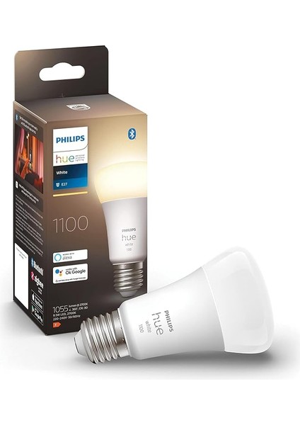 Huew 9.5-75W Beyaz Akıllı Ampul E27 Bluetooth Özellikli - Sarı Işık