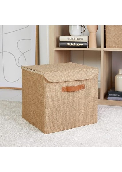 Home Textile Jüt Kapaklı Kutu 30 x 30 x 30 cm modelleri