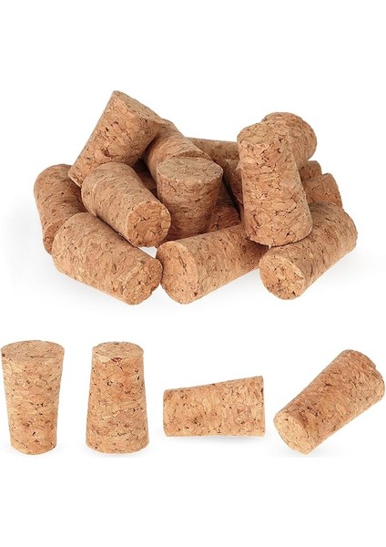 Lens 16'lı Paket Yumuşak Ahşap Mantar Konik Mantar Tapaları Ahşap Şişe Tıpası Sızdırmaz Şarap Şişesi Mantarları Bira Şarap Şişesi Için Yedek Tıpalar, 0,67 x 0,87 x 1,38 Inç