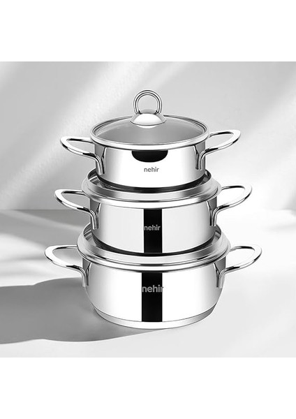 Silver 6 Parça Paslanmaz Çelik Mini Tencere Seti (12-14-16 Cm) fiyatları