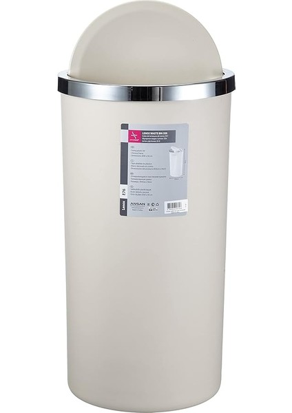 Lenox 35 Lt Çöp Kovası, Kapaklı, 30 x 56 Cm, Bej modelleri