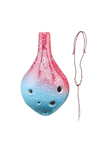 6 Delik Seramik Ocarina 6 Delik Seramik Ocarina Alto C Basit Stil Müzik Enstrüman Kordon Müzik Skoru ile Müzik Lover ve Öğrenci modelleri