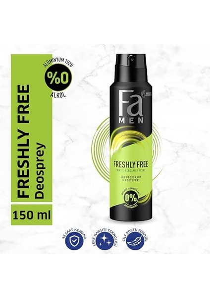 Fa Ds Men Freshly Free Mint&bergamot Deo Sprey 150 ml fiyatları