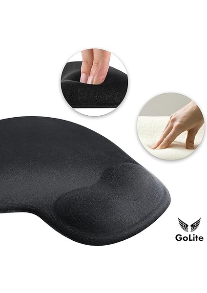 Ergonomik Bilek Destekli Mouse Pad – Kaymaz Taban, Yumuşak ve Konforlu Bilek Desteği, Uzun Süreli Kullanım Için Rahat Fare Altlığı, Siyah fırsatları
