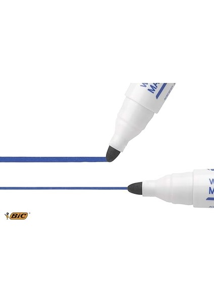 Velleda 1701 Eco Yuvarlak Uçlu Beyaz Tahta Kalemi, Mavi, 12'li Kutu, Kolay Silinebilen Mürekkep, Sabit Yuvarlak Uç fırsatları