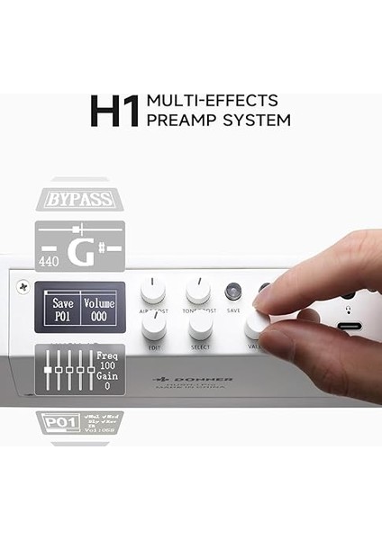 Hush I Pro Seyahat Gitar Akustik Elektro Gitar -Sedefli Beyaz fırsatları