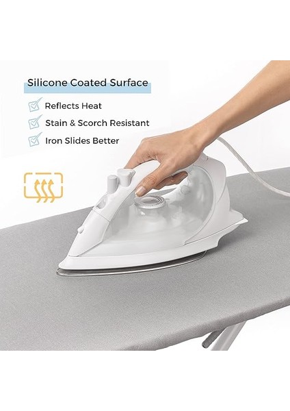 4 Katmanlı Ütü Masası Kılıfı,ütü Masası Örtüsü,ütü Masası Bezi,silikon Kaplı Isı Dayanıklı 55X135 cm Gri Renk fırsatları