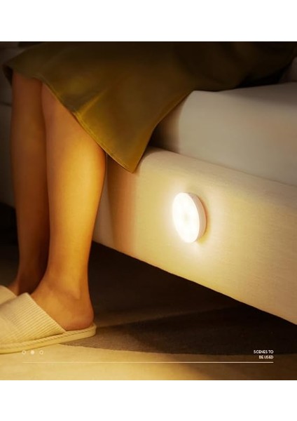 LED Hareket Sensörlü Ledli Gece Lambası Şarj Edilebilir, Taşınabilir 4000K Günışığı (2 Adet) fırsatları
