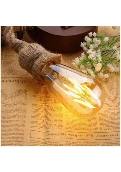 8W Rustik LED Ampul ST64 E27 Amber fiyatları