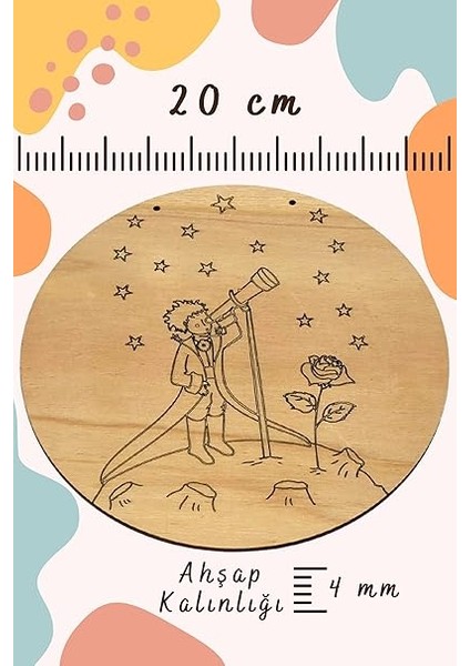 Inside Küçük Prens Teleskop Ahşap Boyama Tuval Seti Hediye Hobi Kiti 20 cm modelleri