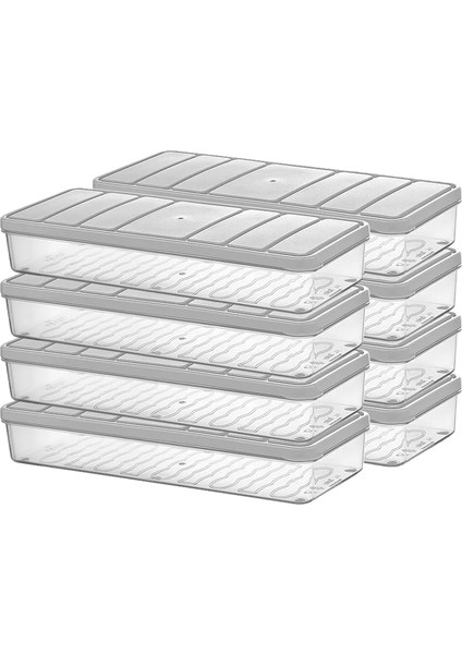 Home - Nora 8'li 1.2 Litre Küçük Boy Ekru Saklama Kabı