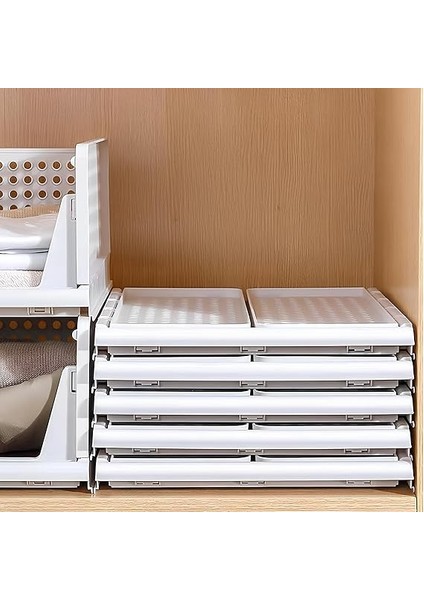 3 Adet Kayar Raf Elbise Dolap Içi Organizeri, Mutfak, Banyo, Çocuk Odası, Garaj ve Ardiye Için Üst Üste Dizilebilir Ünite, Kayar Raf Dolap Içi Kıyafet, Ev Aksesuarı Düzenleyici (Beyaz) fiyatları