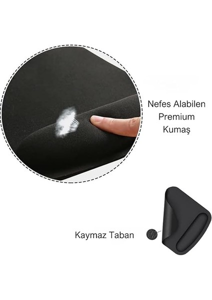 Bilek Destekli Mouse Pad Ergonomik Kaymaz Taban Mouse Pad, Bilek Koruyucu Tasarım Siyah modelleri