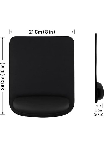Bilek Destekli Mouse Pad Ergonomik Kaymaz Taban Mouse Pad, Bilek Koruyucu Tasarım Siyah indirimleri