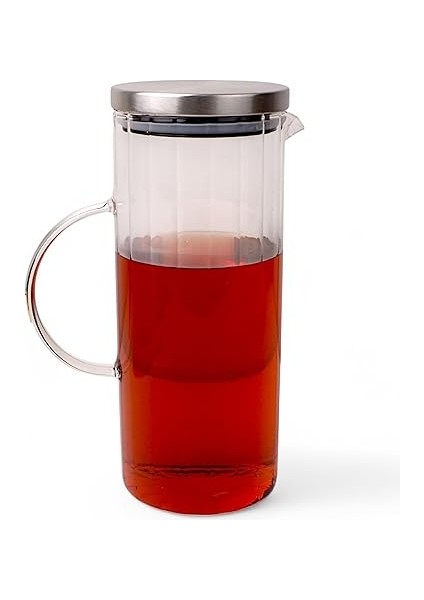 1500ML Metal Kapaklı Line Borosilikat Cam Yağlık & Sürahi – Şık, Dayanıklı ve Sağlıklı Saklama Çözümü (9cm x 23CM) indirimleri