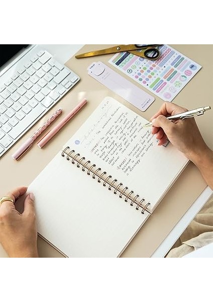 A5 Spiralli Sert Kapak Keten Çizgili Tarihsiz Not Defteri Lila fiyatları