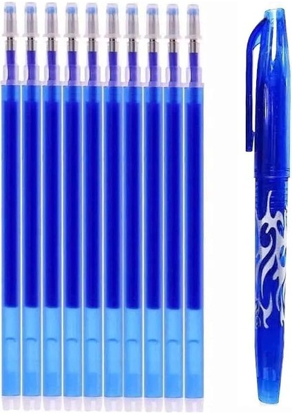 ile Uçan Silinebilen Refill Kalem Içi ve Kalem 11 Adet (Mavi)