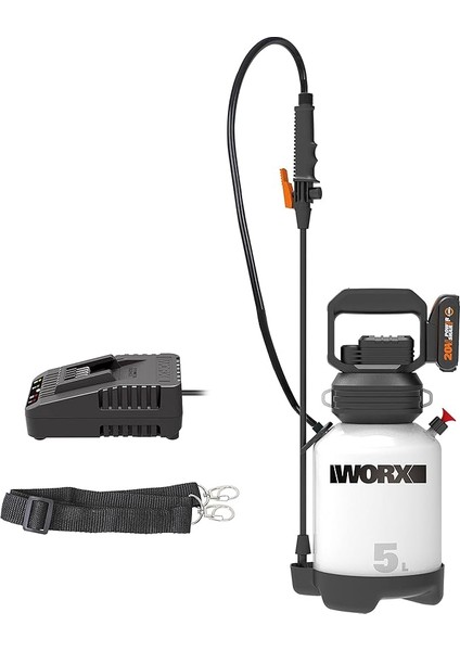 WG829E 20VOLT 2.0AH. Li-Ion 5lt. Omuz Askılı Basınçlı Ilaçlama ve Dezenfektan Pompası