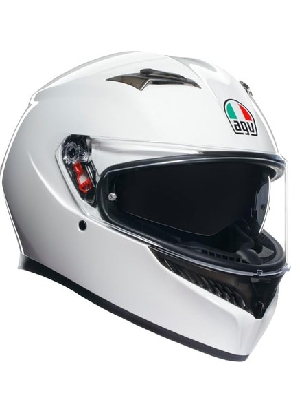 K3 Motosiklet Kaskı Kapalı Kask Mono White M