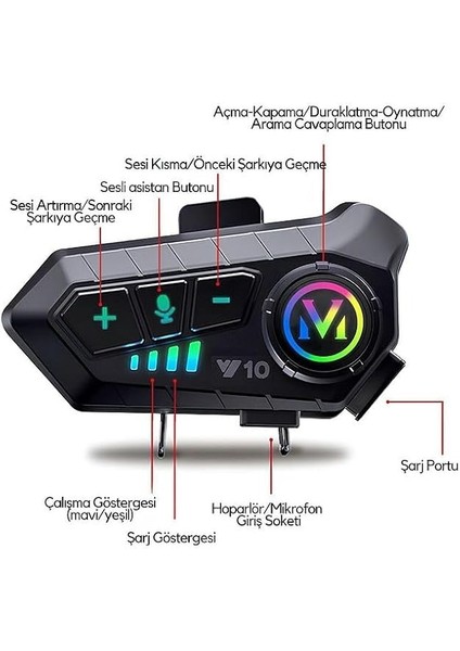 Su Geçirmez Bluetooth Kask Kulaklığı Motosiklet Intercom 2000 Mah Pil Kapasitesi indirimleri