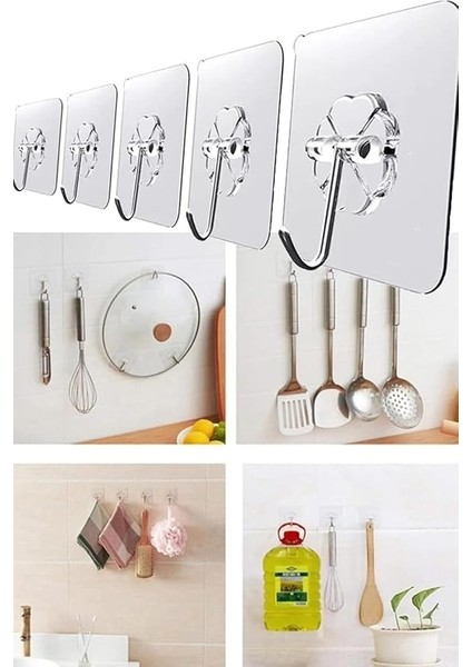 Home Kendinden Yapışkanlı Şeffaf Askı Askılık Havluluk 5'li Set fırsatları