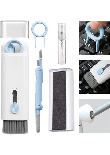 Klavye Temizleme Fırçası,7'si 1 Arada Çok Fonksiyonlu Klavye, Monitör, Kulaklık, Telefon, Dizüstü Bilgisayar, Bluetooth Kulaklıklar Için Temizleme Kiti - Mix Renk