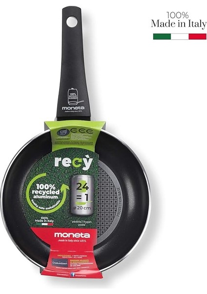 Recy Tava 20 Cm, Net Indüksiyon, Siyah, GÖVDE%100 Geri Dönüşümlü Alüminyum fırsatları