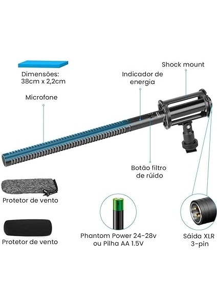BY-BM6060L Profesyonel Shotgun Mikrofon modelleri