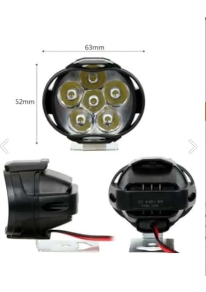 2 Adet Motosiklet Scooter LED Sis Farı Çakar ve Sabit Mod 6 Ledli fırsatları