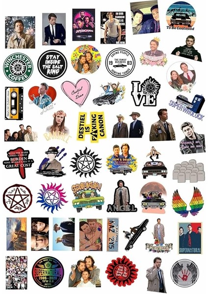 Major Selection Supernatural Dizisi Seri 1 Macbook Notebook Tablet Telefon Ajanda Laptop Defter Sticker Seti modelleri
