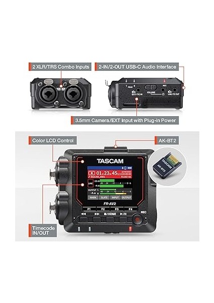 Fr-Av2 Kompakt 32 Bit Float Saha Kaydedici ve Mikserli Zaman Kodu Jeneratörü modelleri