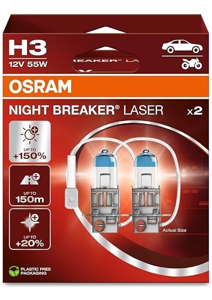 Night Breaker Laser H3 Ampul 64151NL -%150 Daha Fazla Işık fiyatları