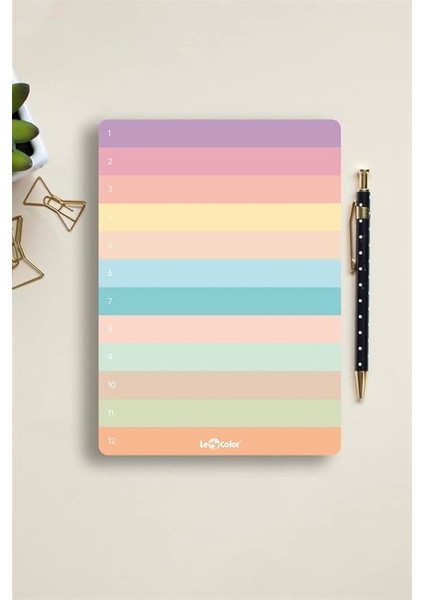 Color Numaralı Planlayıcı Blok Pastel