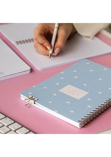 A5 Spiralli Karton Kapak Çizgili Okul Defteri 80 Yaprak 2'li Set - Ders Programlı - Kiraz fiyatları