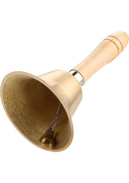 8cm Çok Fonksiyonlu El Zili, Yüksek Sesle Net Ses Oluşturmak Zarif Bakır Çan Ahşap Saplı Okul Çocukları Için Oyuncak